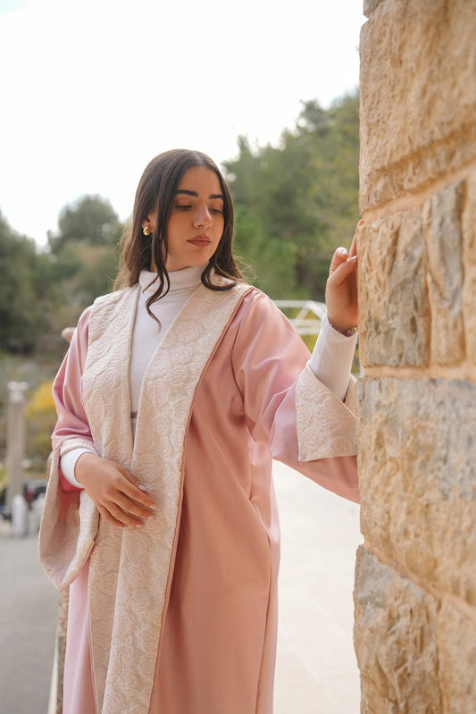 Blush Satin Abaya