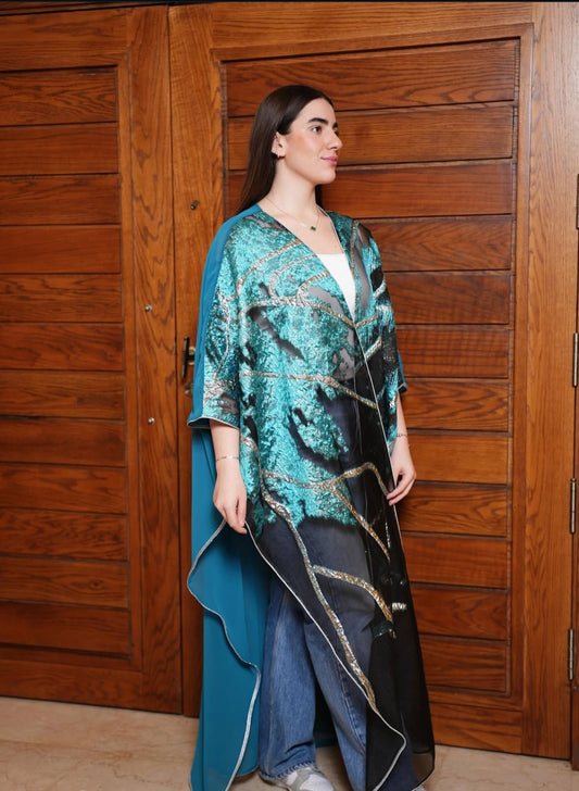 Qamar Blue Abayah