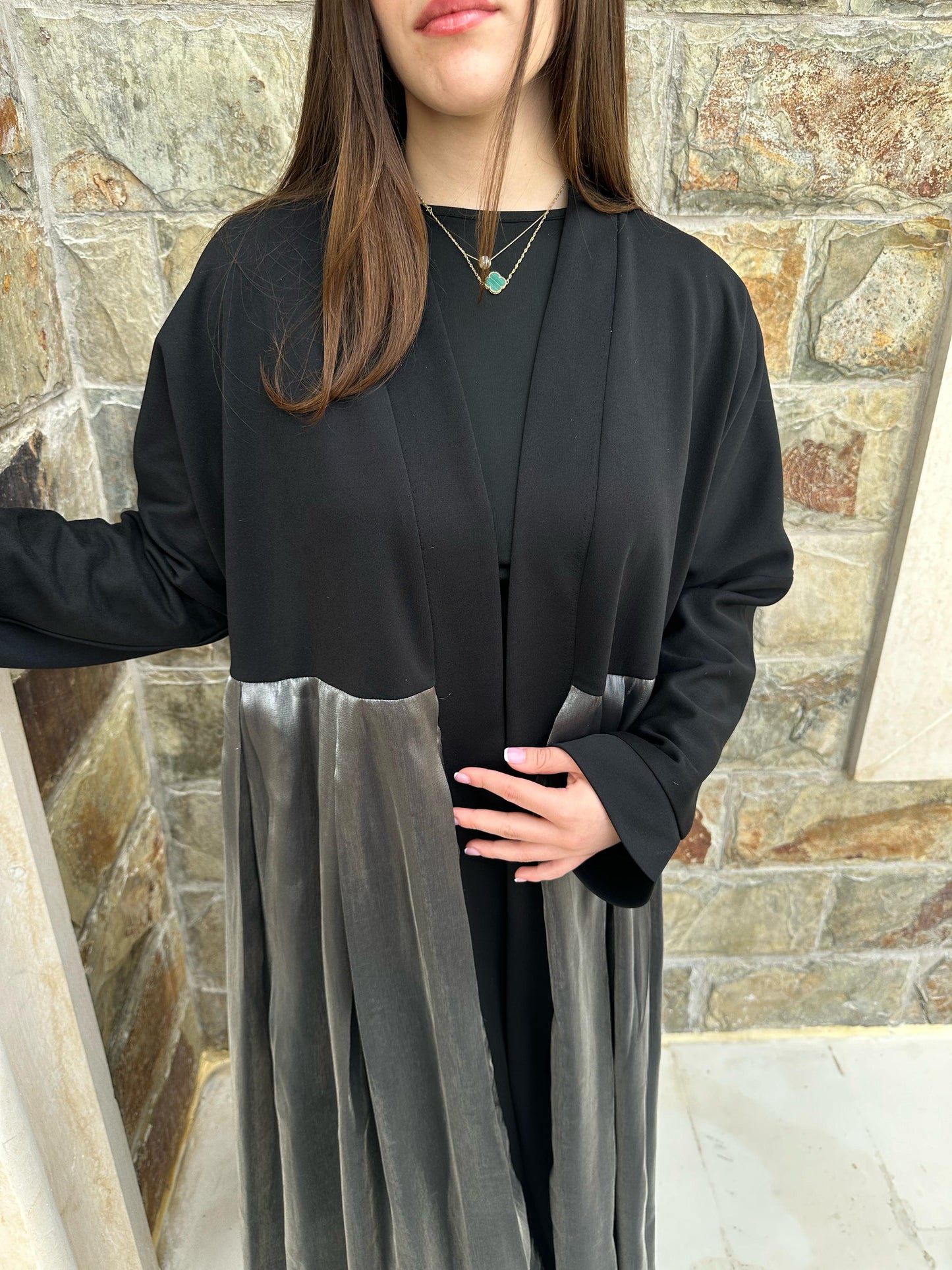 Metallic Black Abaya