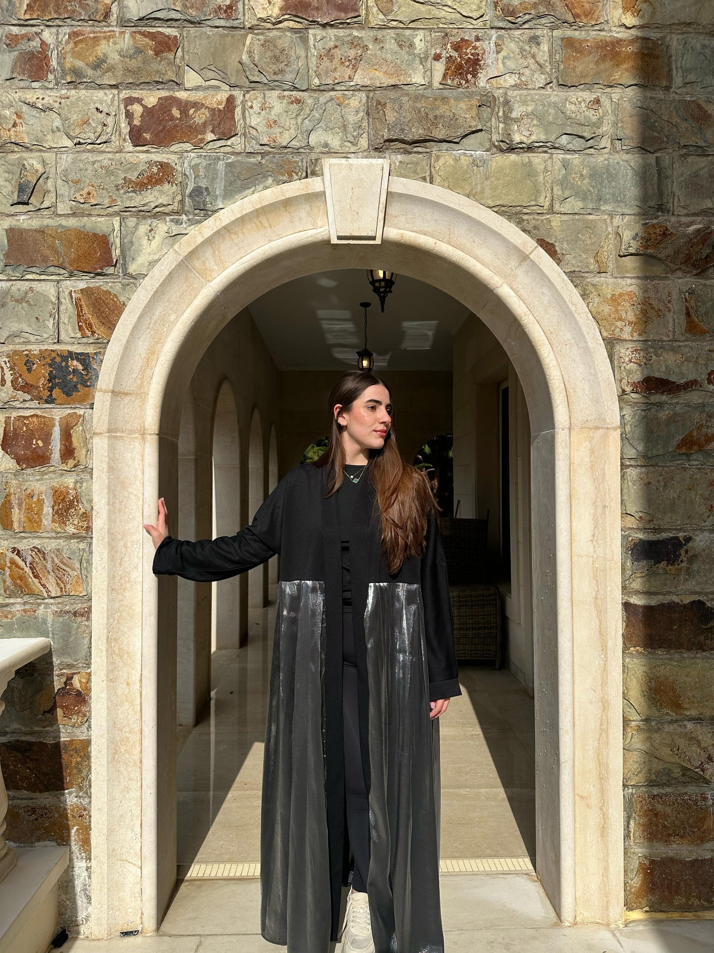 Metallic Black Abaya