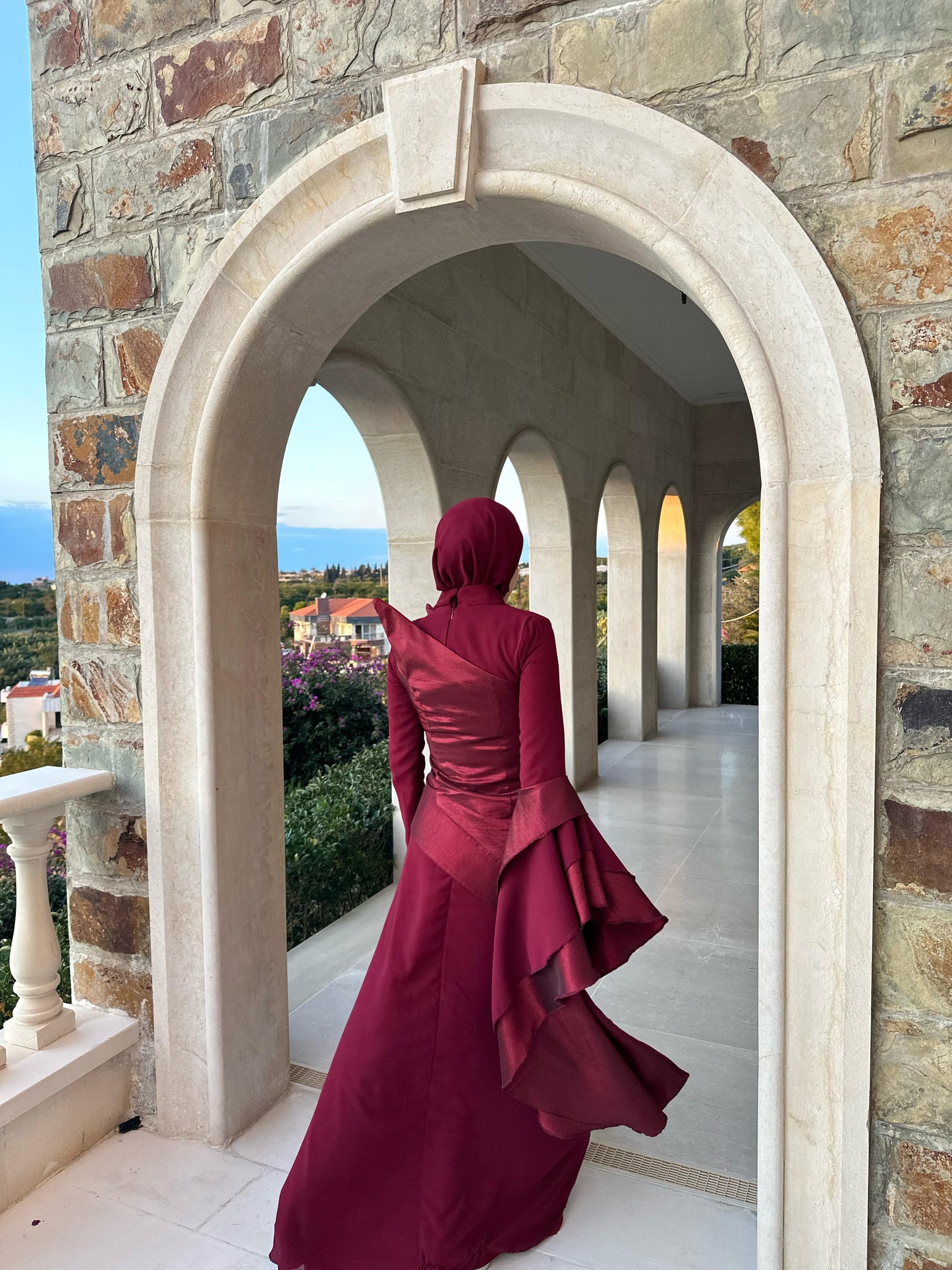 Burgundy Flowing Dress