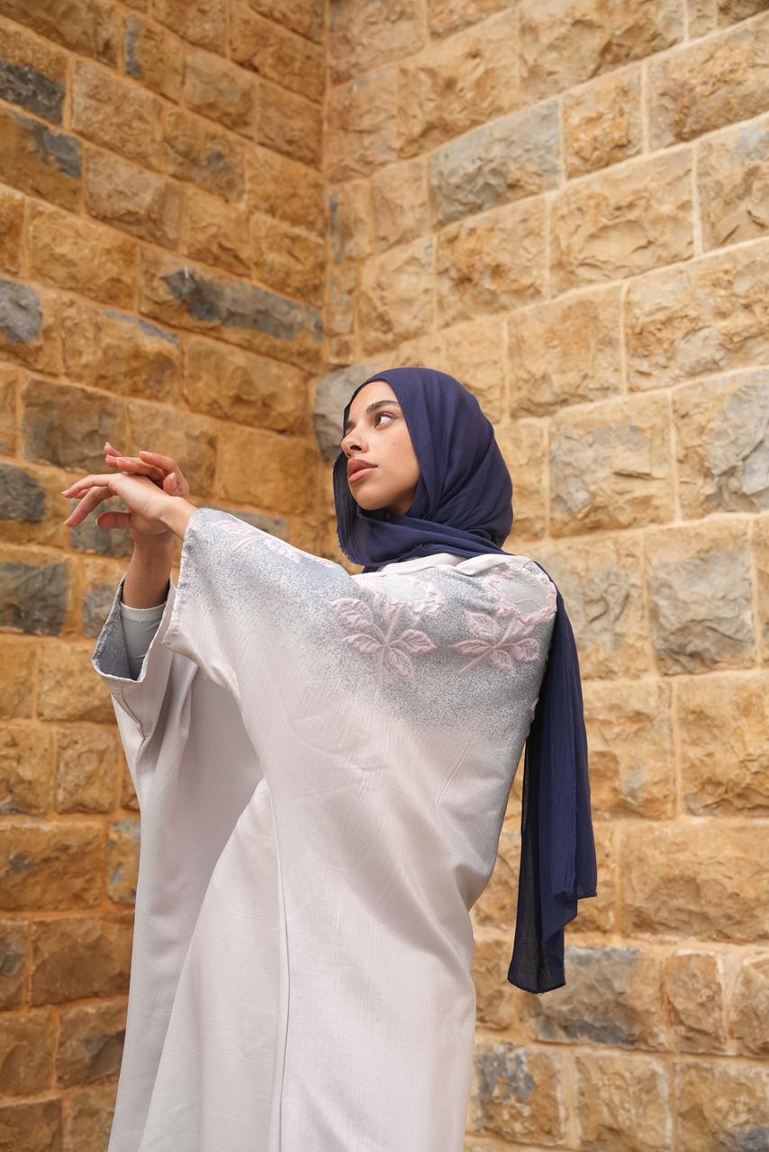 Flowery Embroidered Dress Abaya