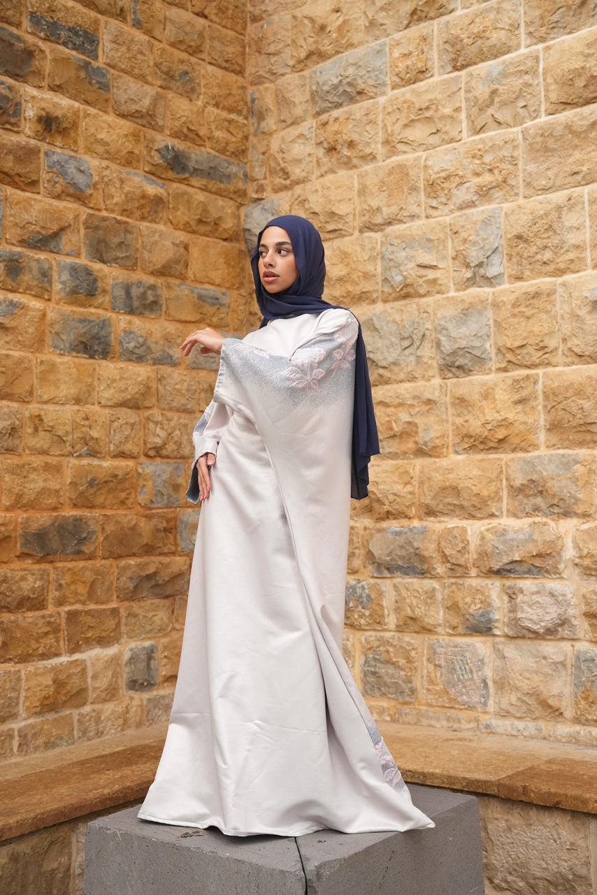 Flowery Embroidered Dress Abaya