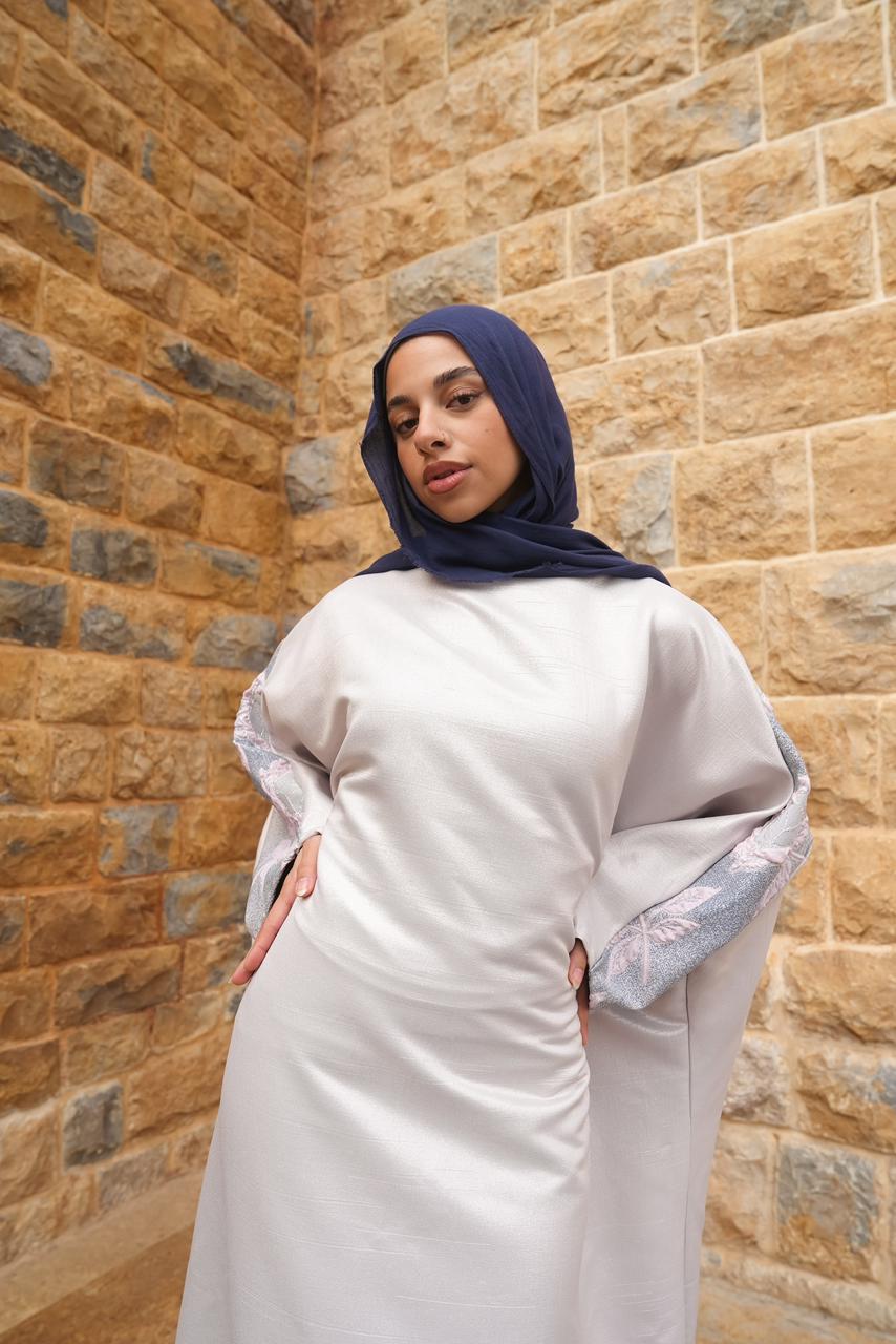 Flowery Embroidered Dress Abaya